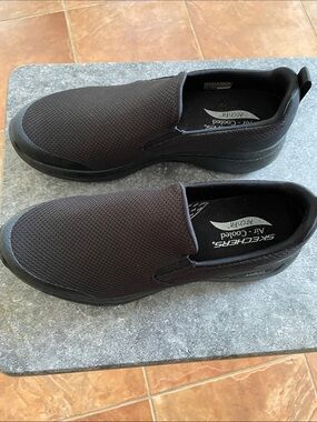 Skechers Black Slip-On Mesh Work Loafers